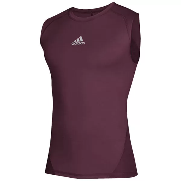 adidas Men's Maroon Alphaskin Sleeveless Top