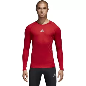 adidas Men's Power Red Alphaskin Long Sleeve Tee