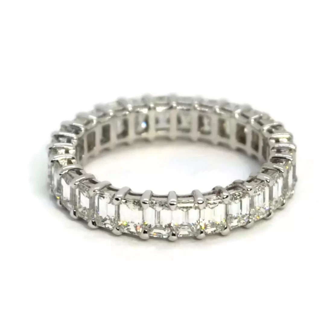 AFJ Diamond Collection - Eternity Band Ring with Emerald-cut Diamonds 2.64 carats, 18k White Gold