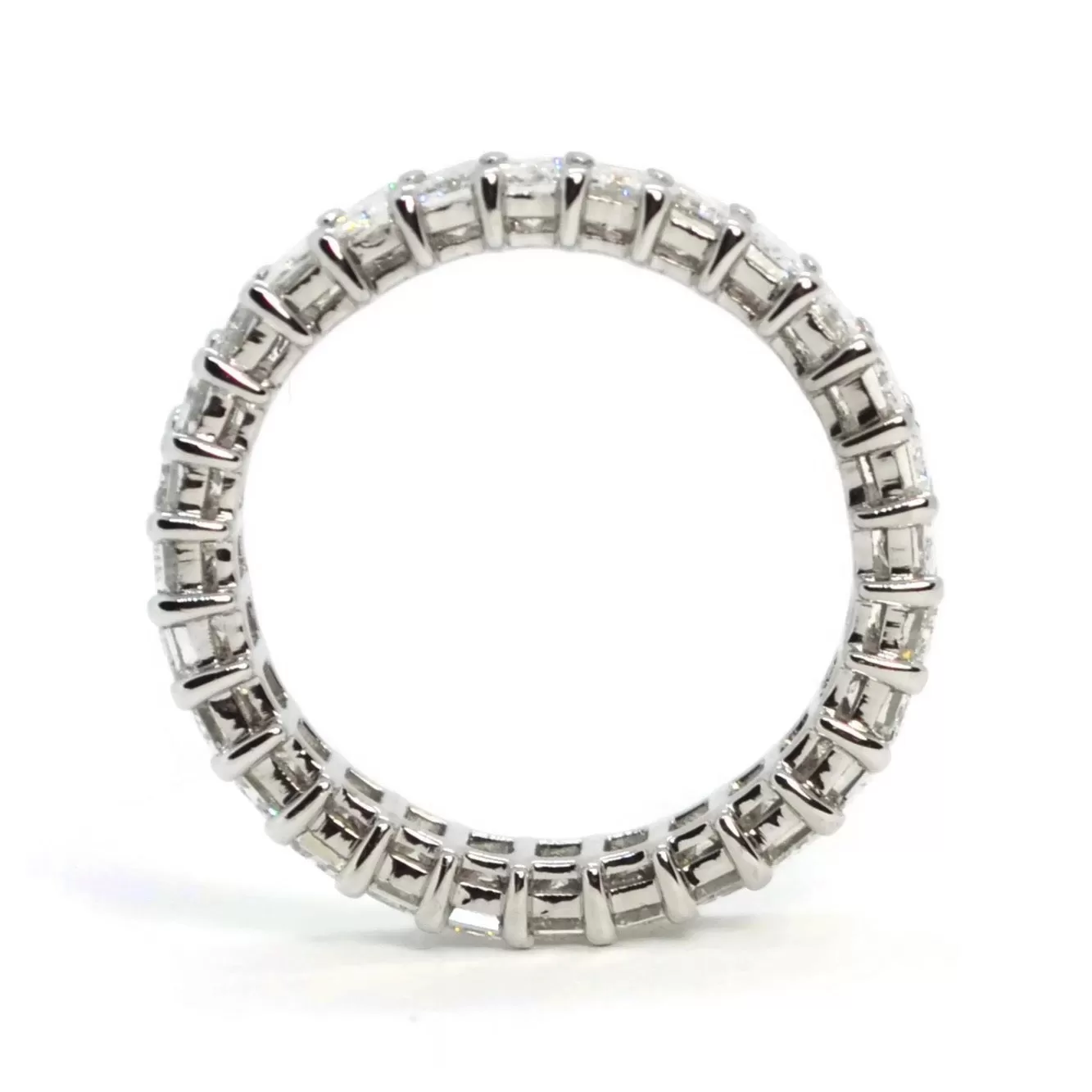 AFJ Diamond Collection - Eternity Band Ring with Emerald-cut Diamonds 2.64 carats, 18k White Gold