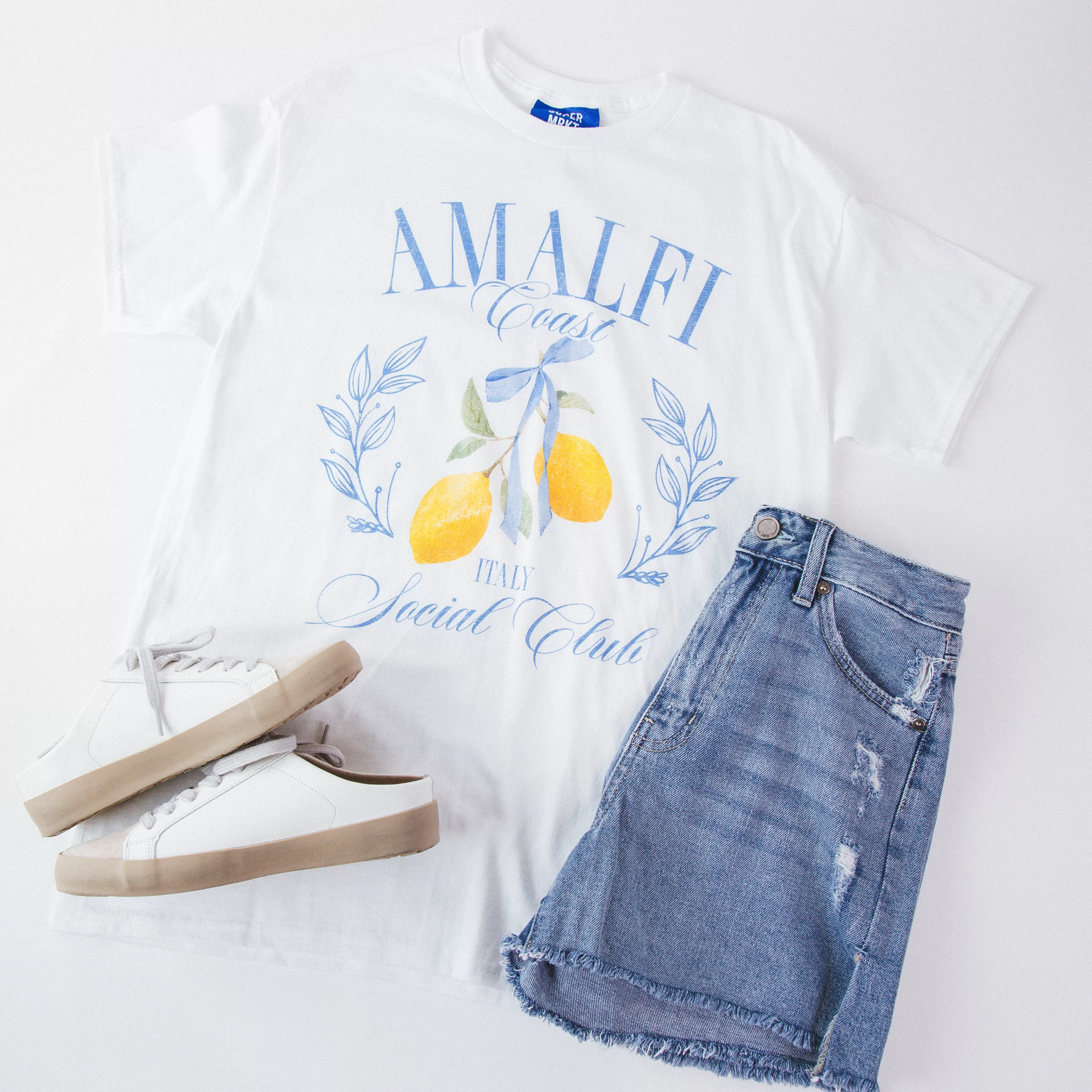 Amalfi Coast Social Club Graphic Tee, White