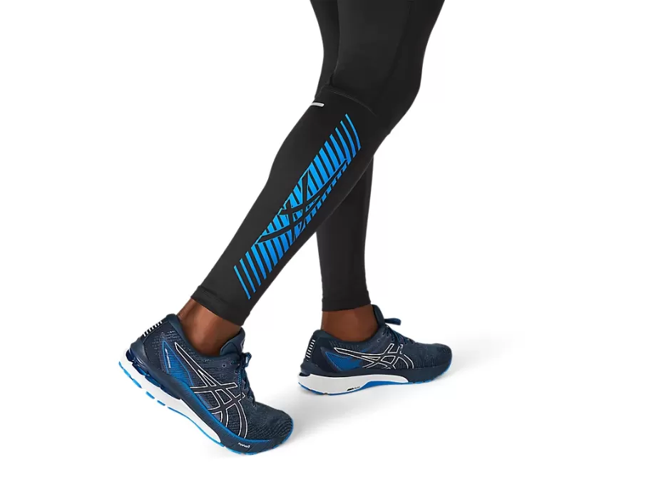 Asics tight-fitting sports trousers for running Icon Tight 2011B050 005 black-blue