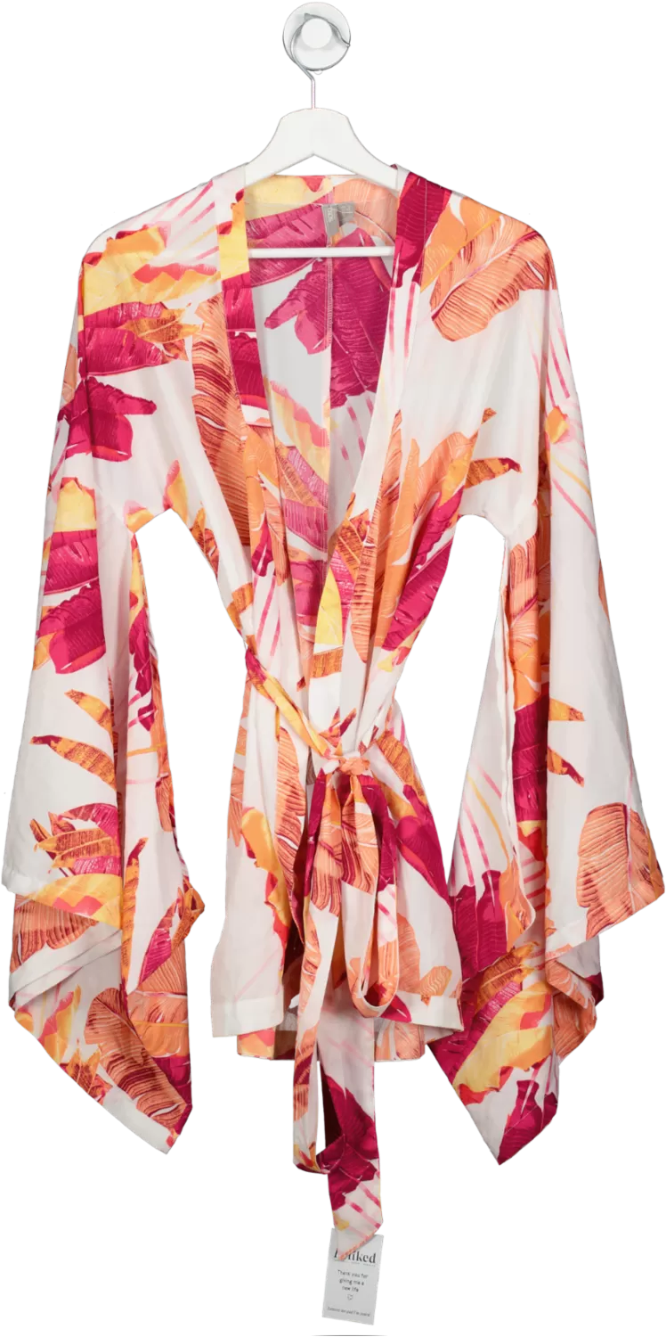 ASOS Pink Over Sized Sleeve Belted Short Kimono UK 6