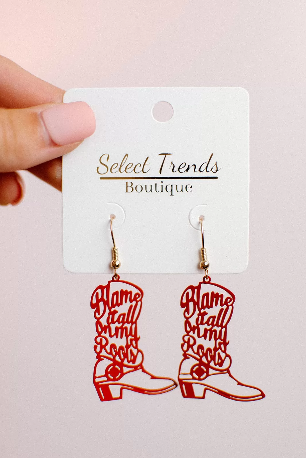 Blame It On My Roots Cowgirl Earrings