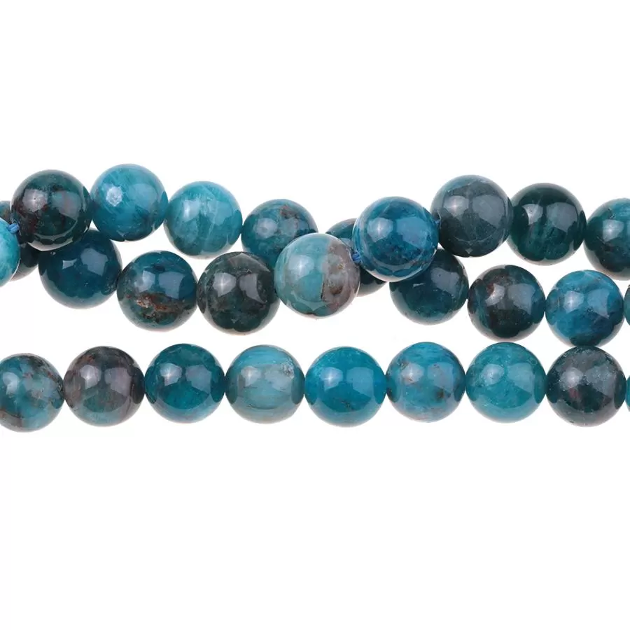 Blue Apatite 10mm A Grade Round - 15-16 Inch