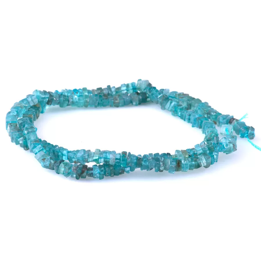 Blue Apatite 4mm Square - 15-16 Inch