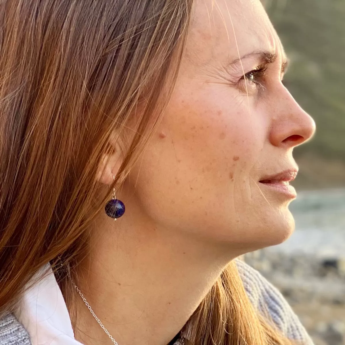 Blue Marble Ocean Blue Gratitude Earrings