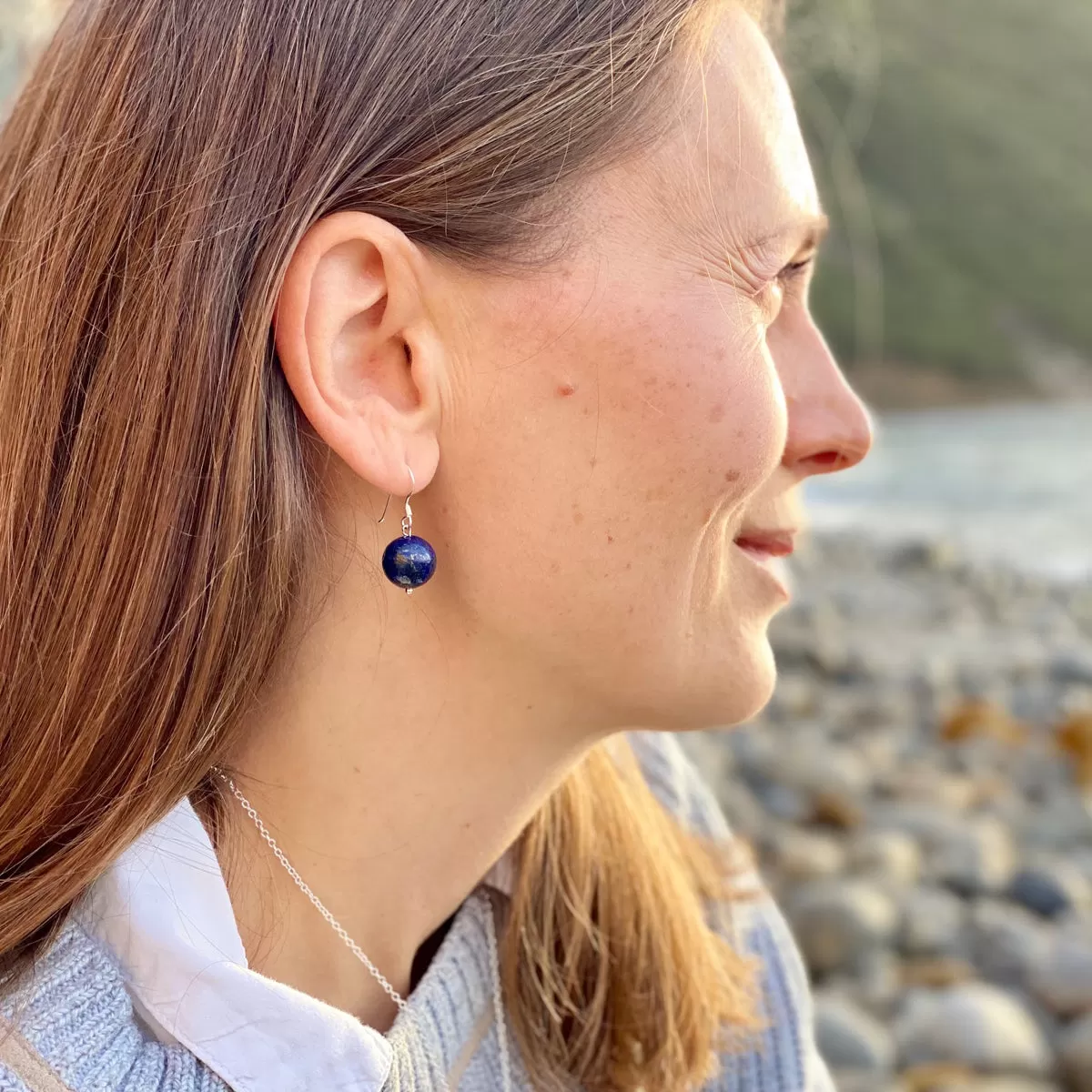 Blue Marble Ocean Blue Gratitude Earrings