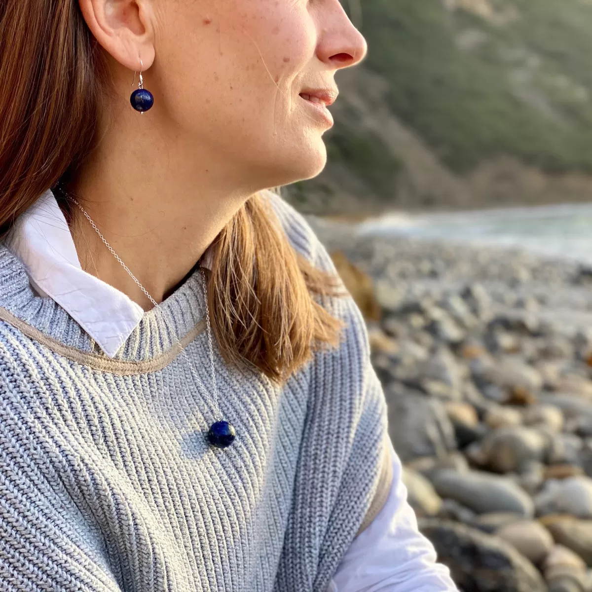 Blue Marble Ocean Blue Gratitude Earrings