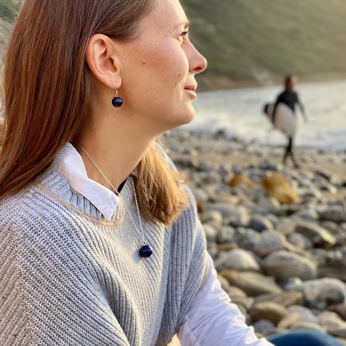 Blue Marble Ocean Blue Gratitude Earrings