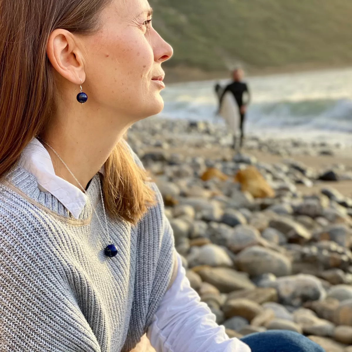 Blue Marble Ocean Blue Gratitude Earrings