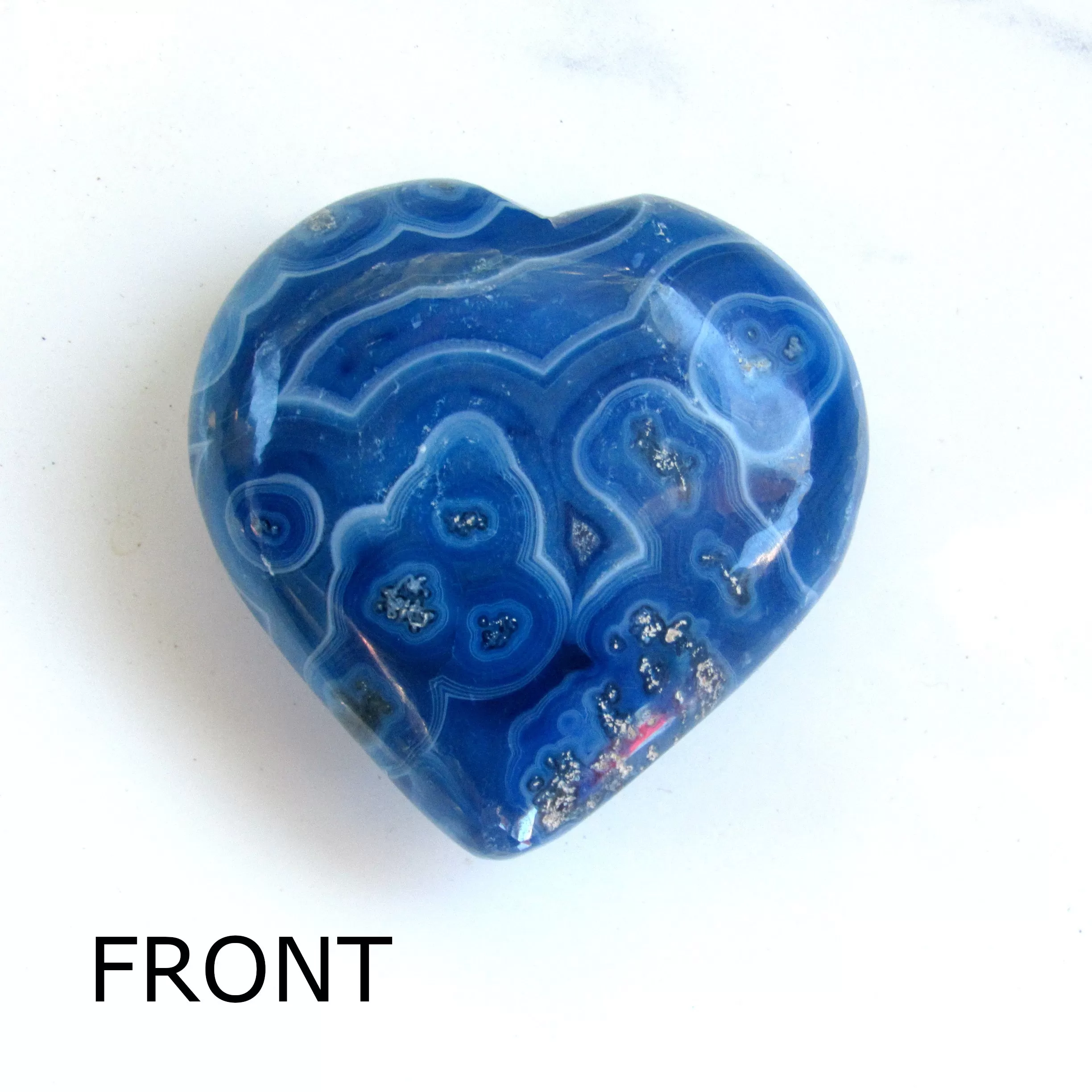 Blue onyx agate gemstone Heart