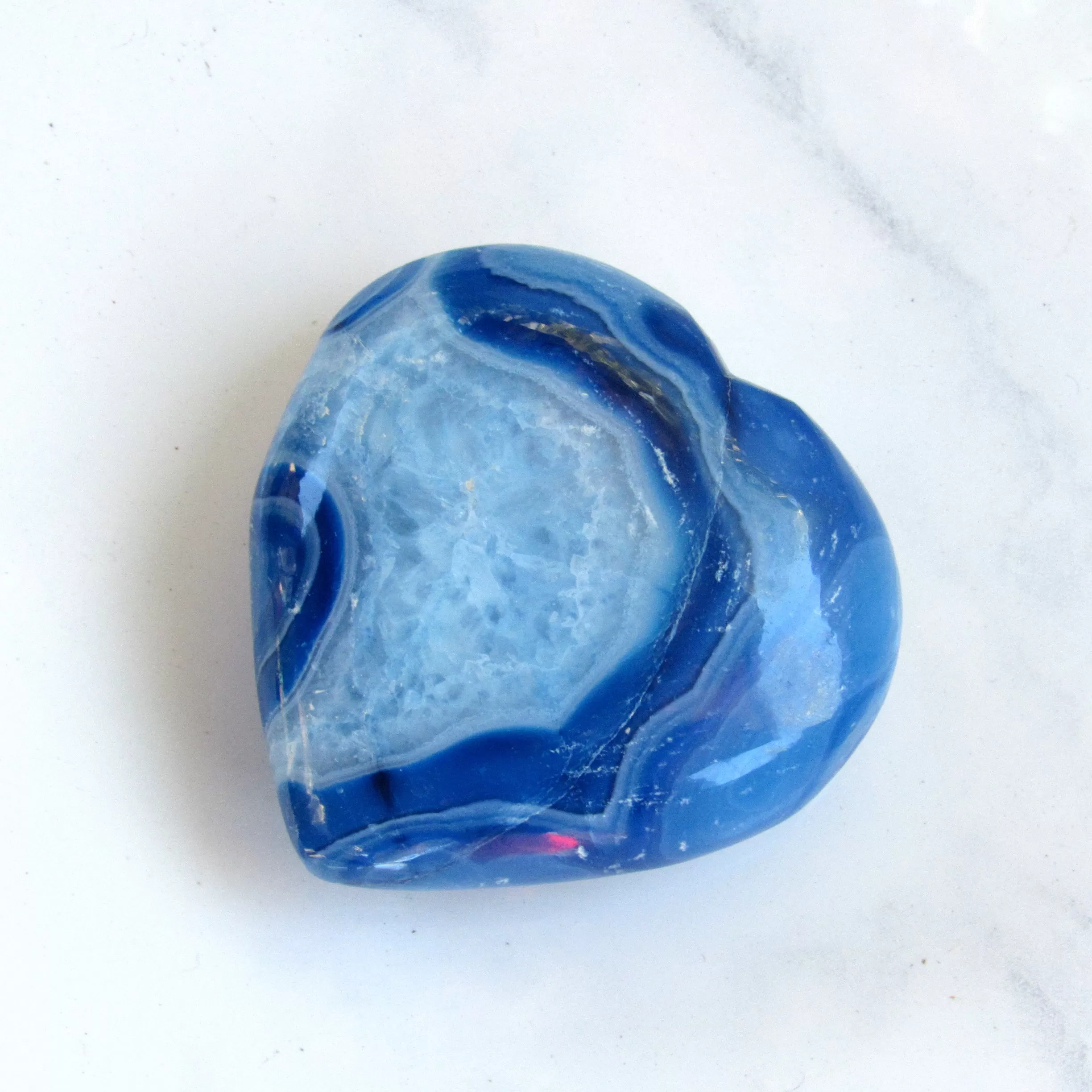 Blue onyx agate gemstone Heart