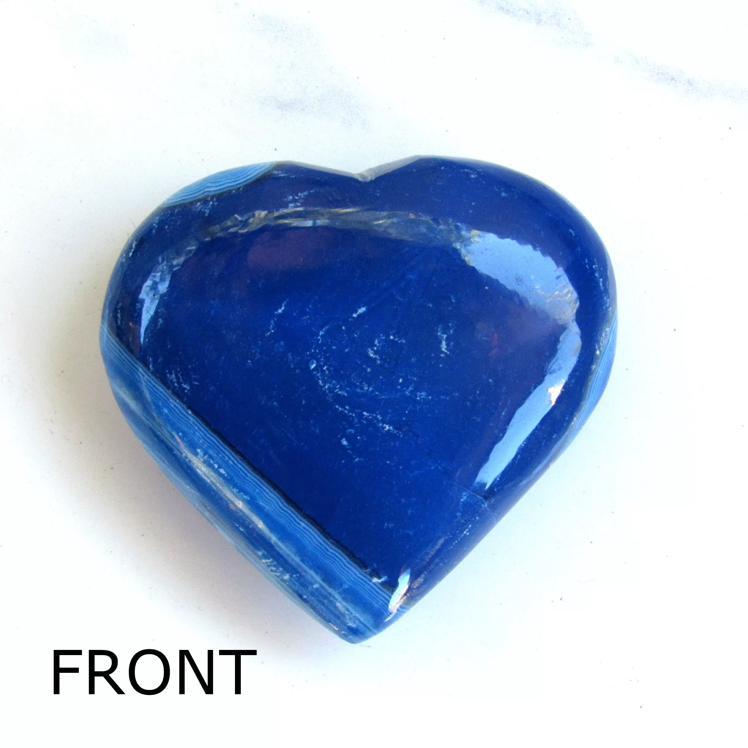 Blue onyx agate gemstone Heart