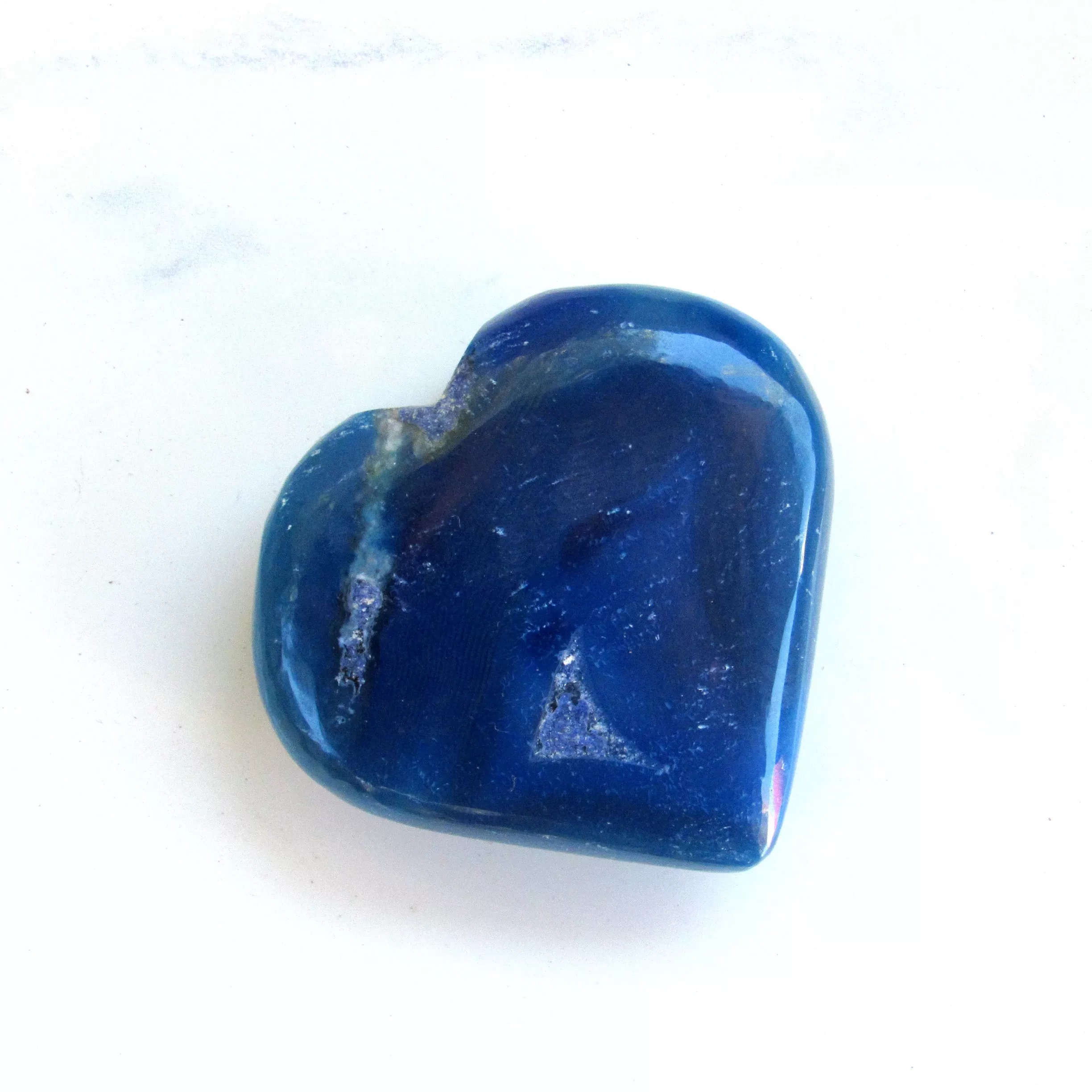 Blue onyx agate gemstone Heart