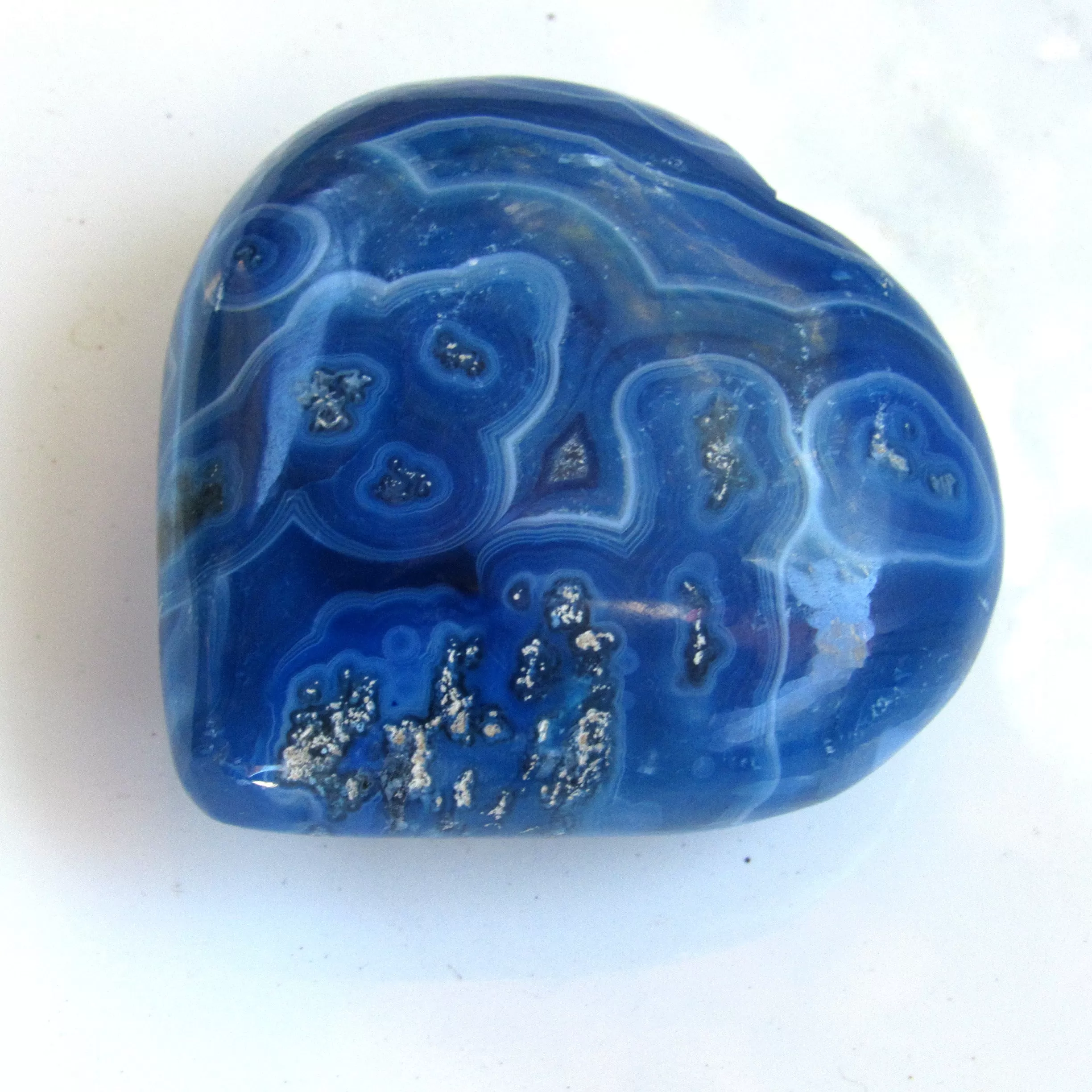 Blue onyx agate gemstone Heart