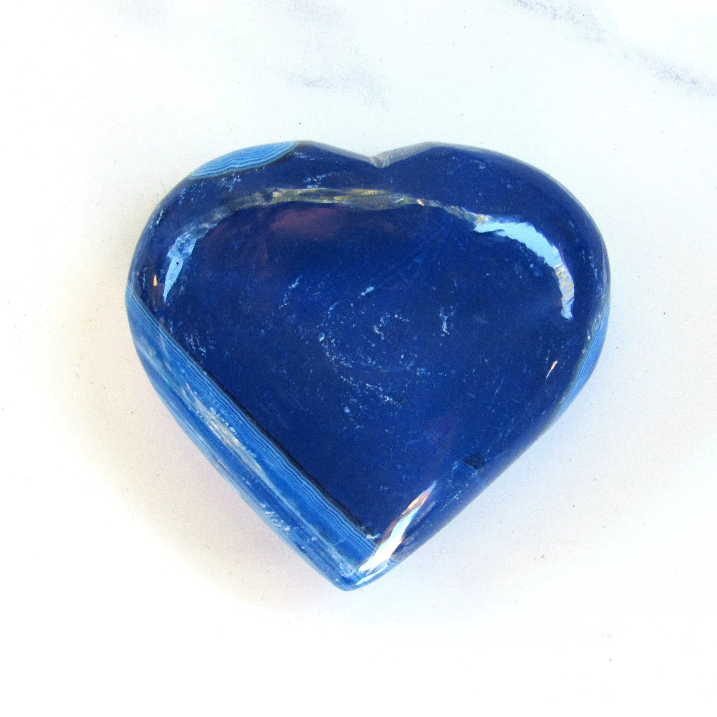 Blue onyx agate gemstone Heart