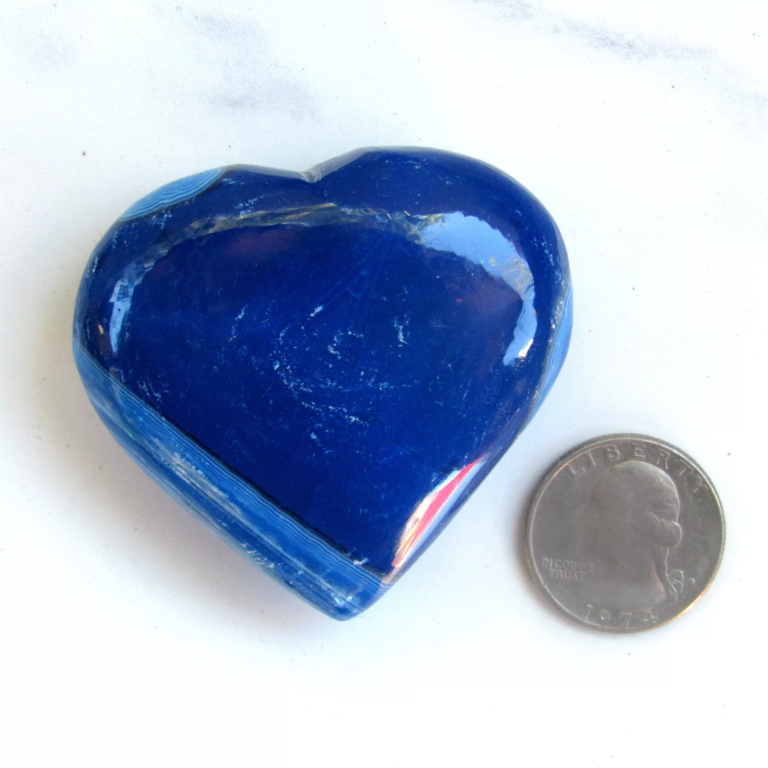 Blue onyx agate gemstone Heart