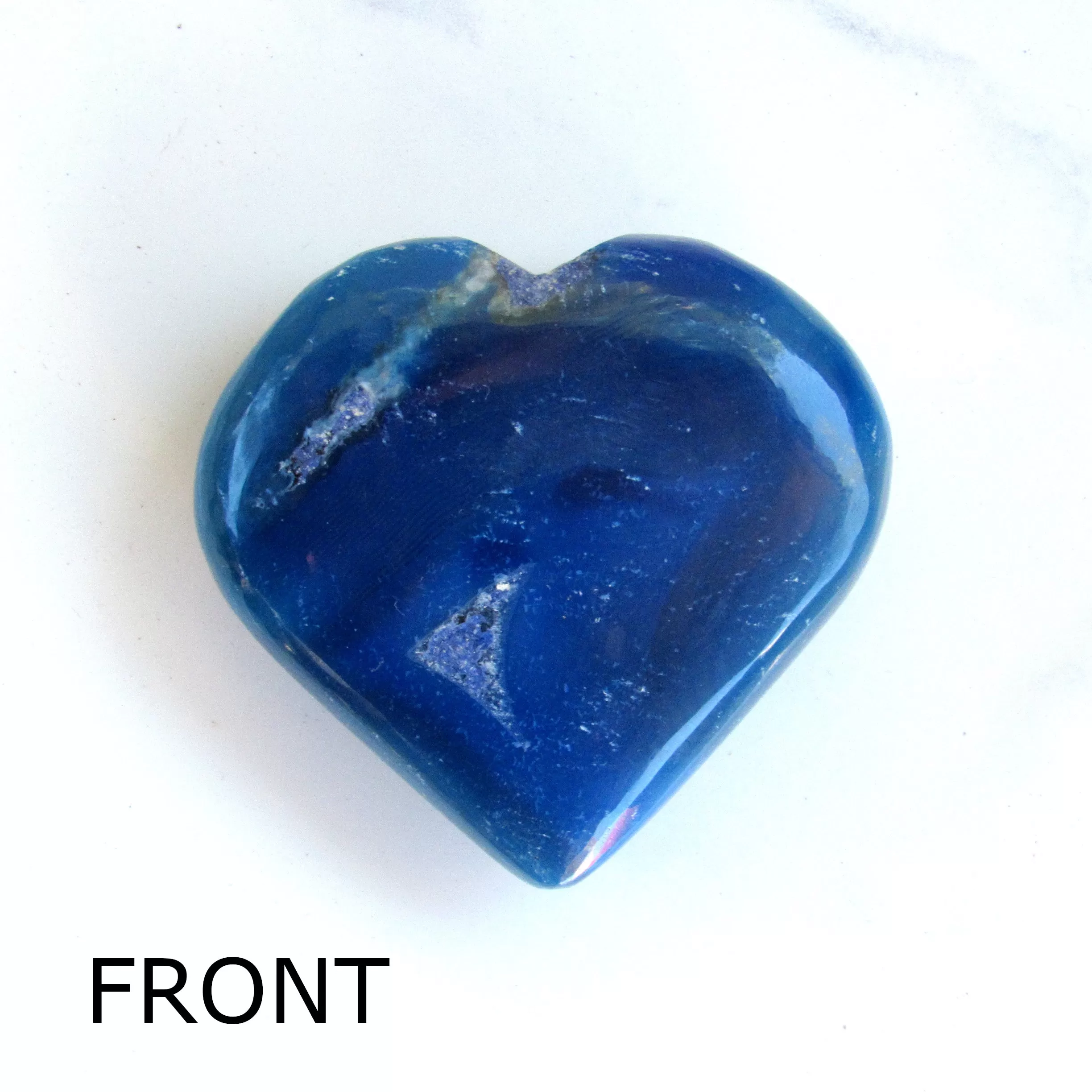 Blue onyx agate gemstone Heart