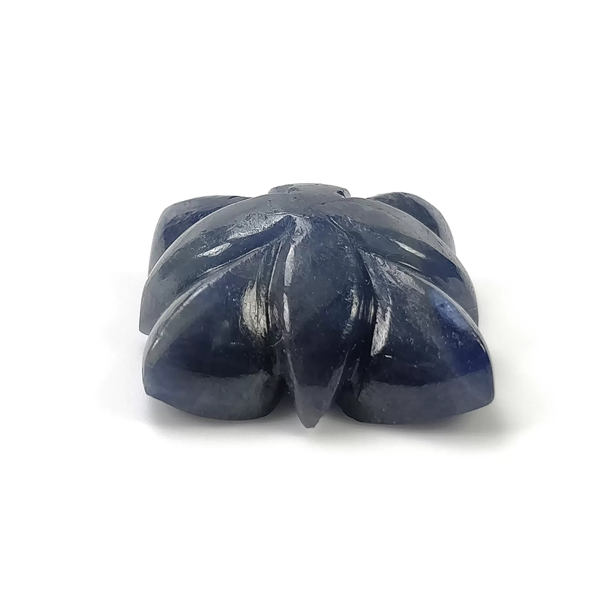 BLUE SAPPHIRE Gemstone Carving : 37.90cts Natural Untreated Unheated Sapphire Hand Carved Flower 20mm (With Video)