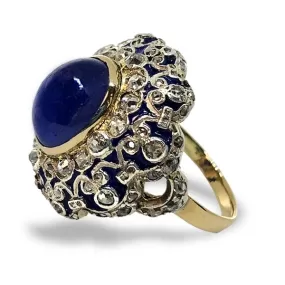 Blue Star Sapphire Silver Ring