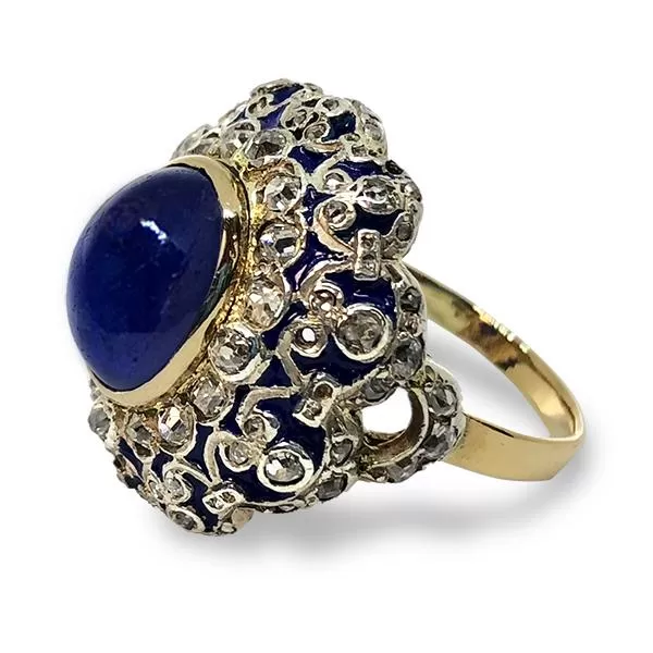 Blue Star Sapphire Silver Ring