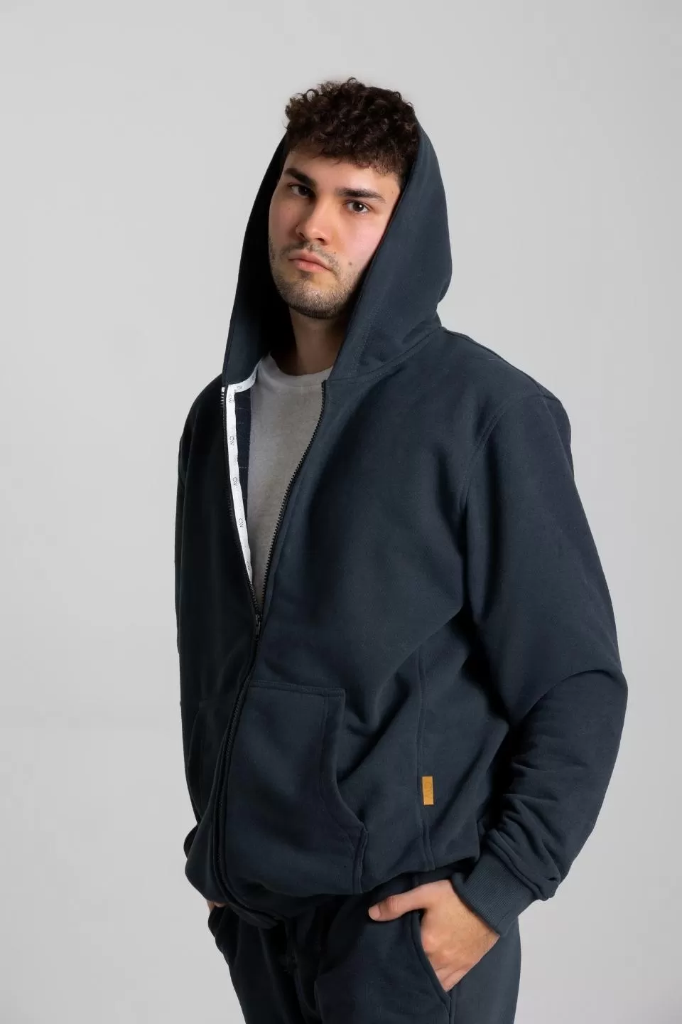 Bluza mska z kapturem HOODIE - granatowy