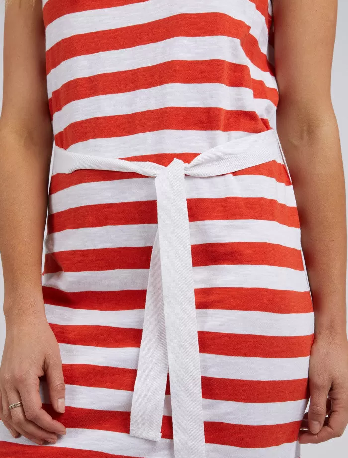 Bondi Dress Stripe (Spicy Orange/White Stripe)