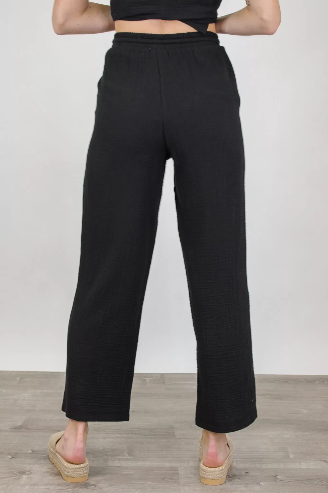 Bondi Gauze Pant in Black by Z Supply