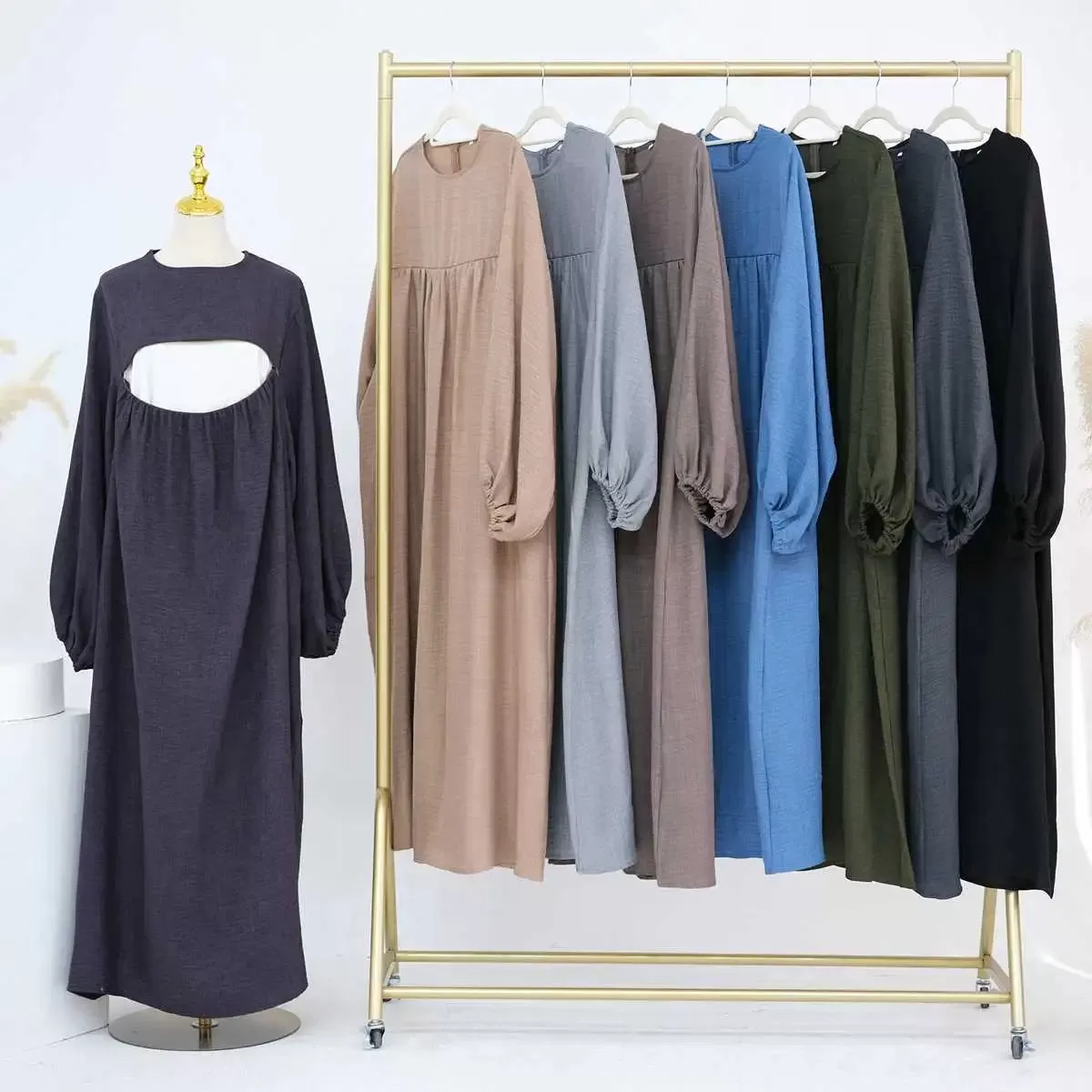 Breastfeeding Nursing Wear Abaya Dress