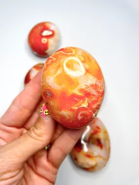 Carnelian Agate Palm Stones