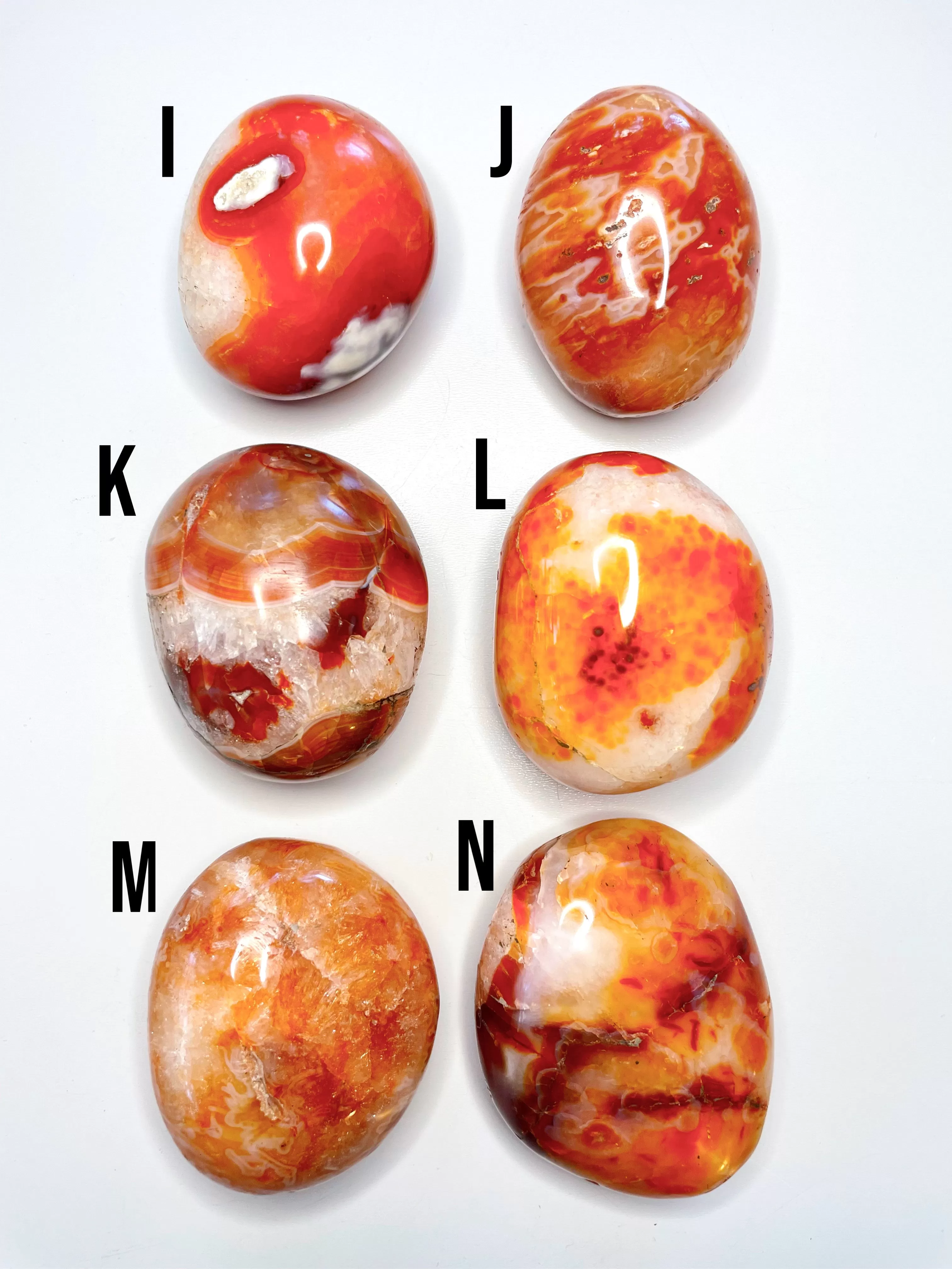 Carnelian Agate Palm Stones