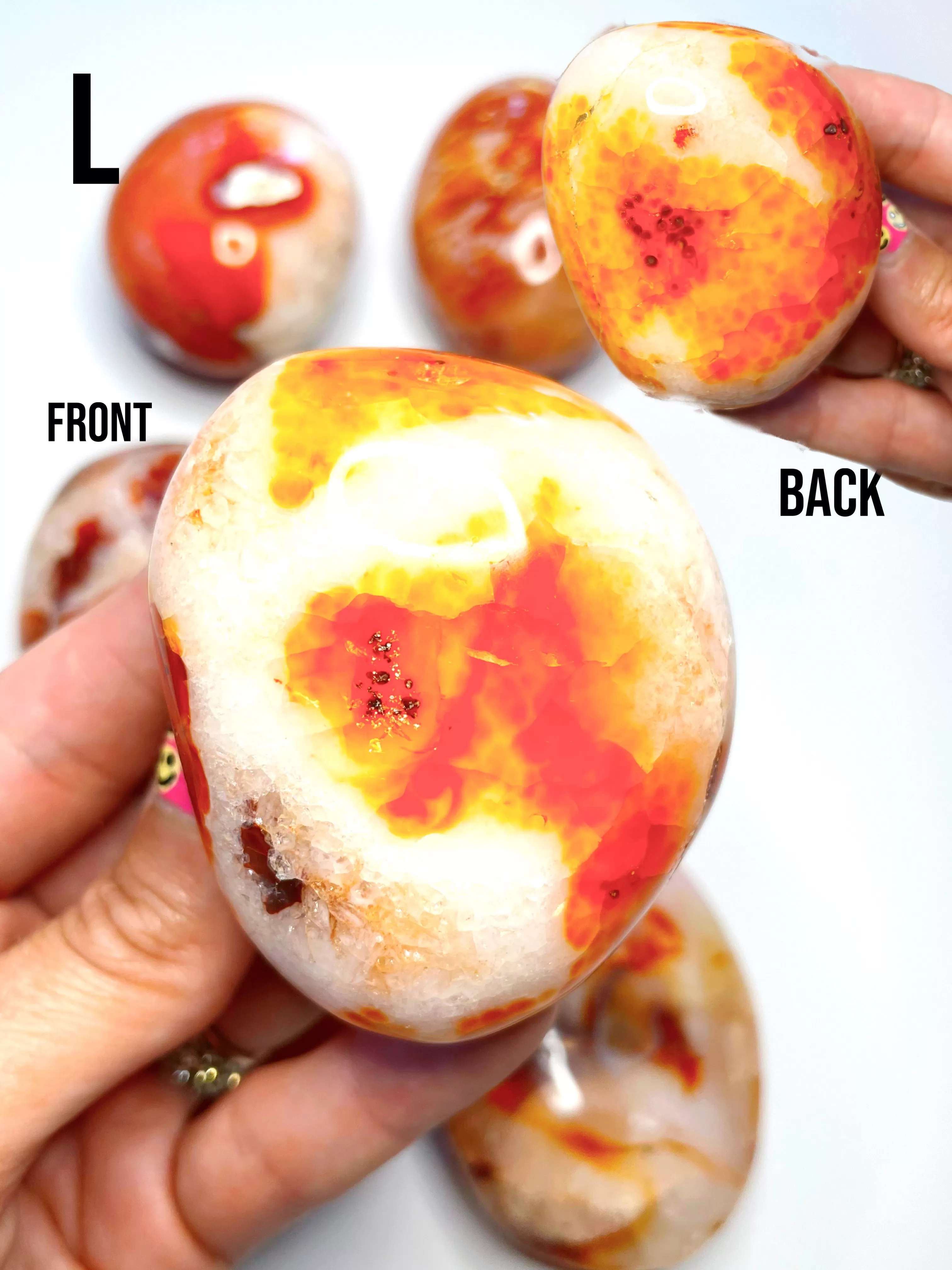 Carnelian Agate Palm Stones