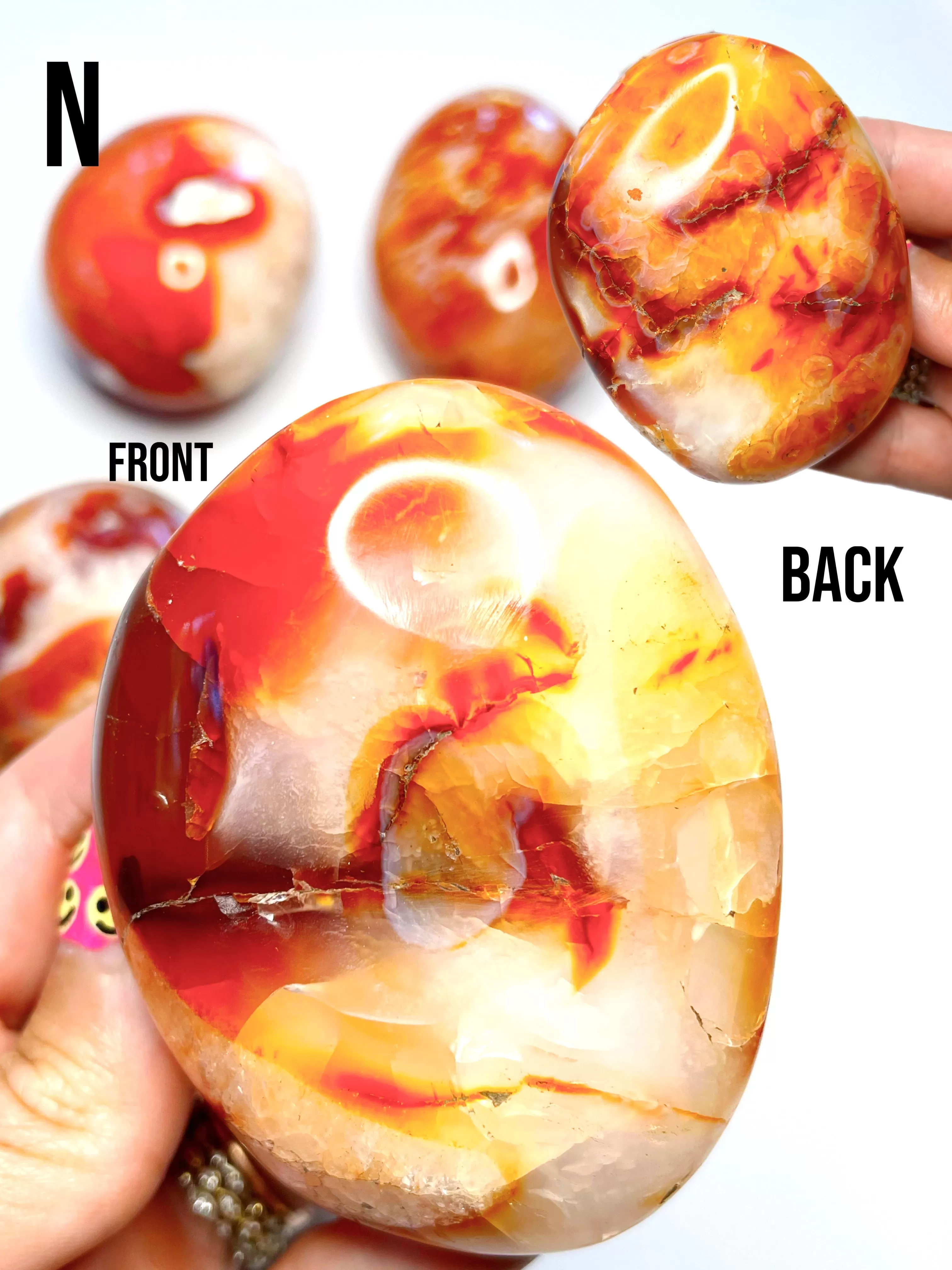 Carnelian Agate Palm Stones