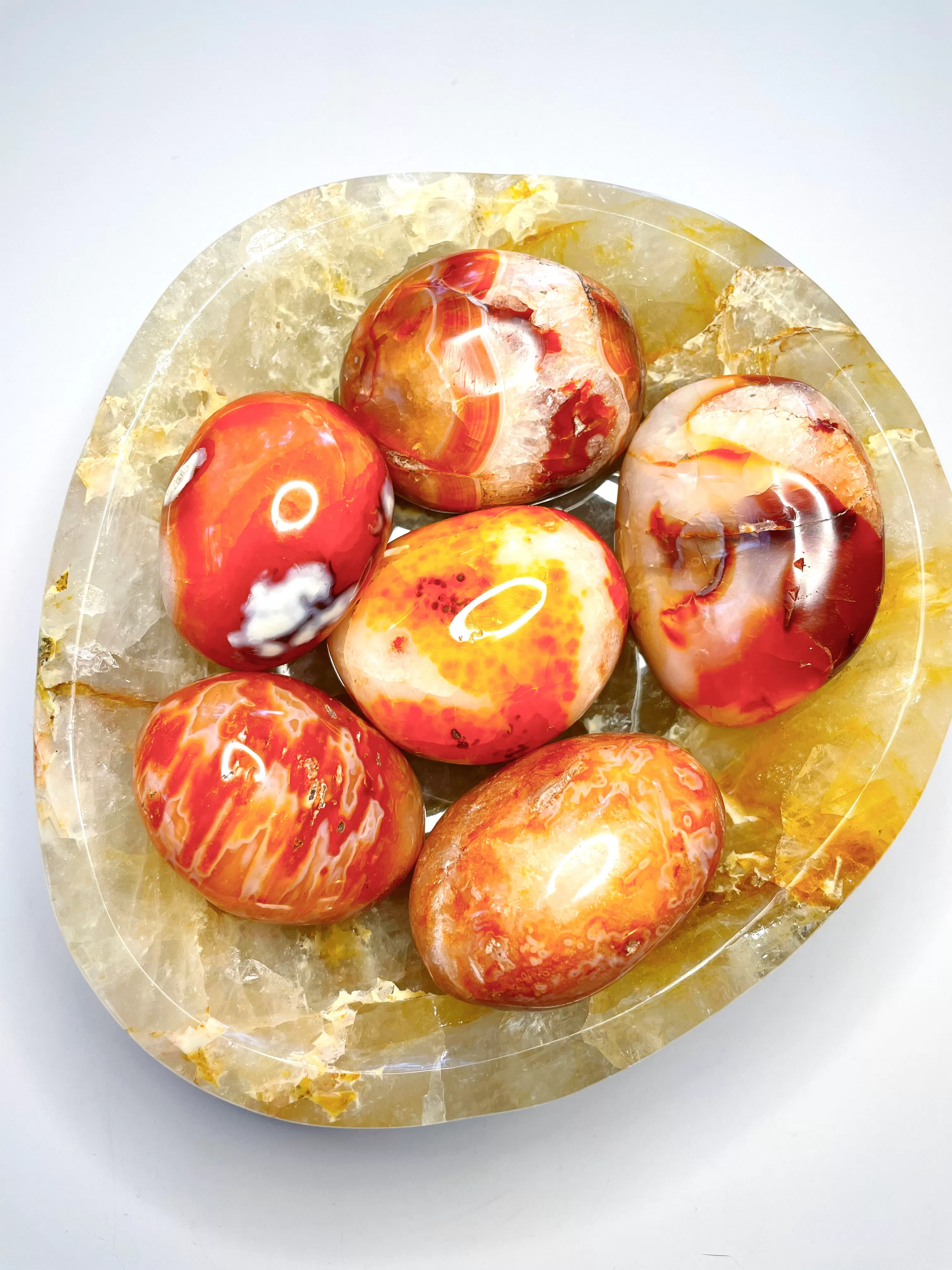 Carnelian Agate Palm Stones