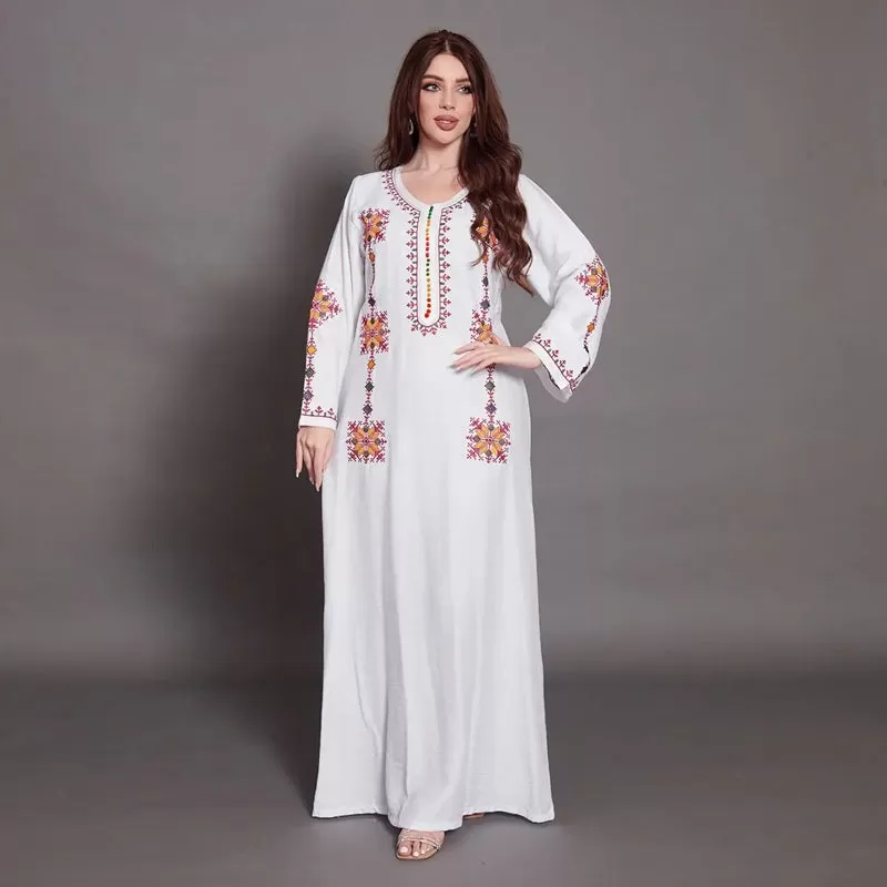 Casual Party Wear Embroidery Women Caftan Kaftan Abaya Dress