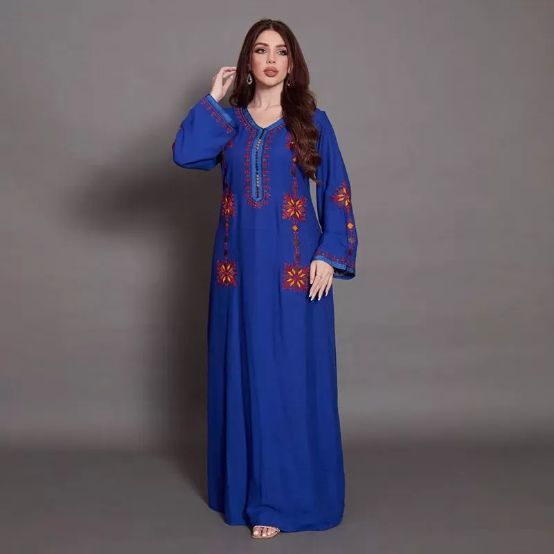 Casual Party Wear Embroidery Women Caftan Kaftan Abaya Dress