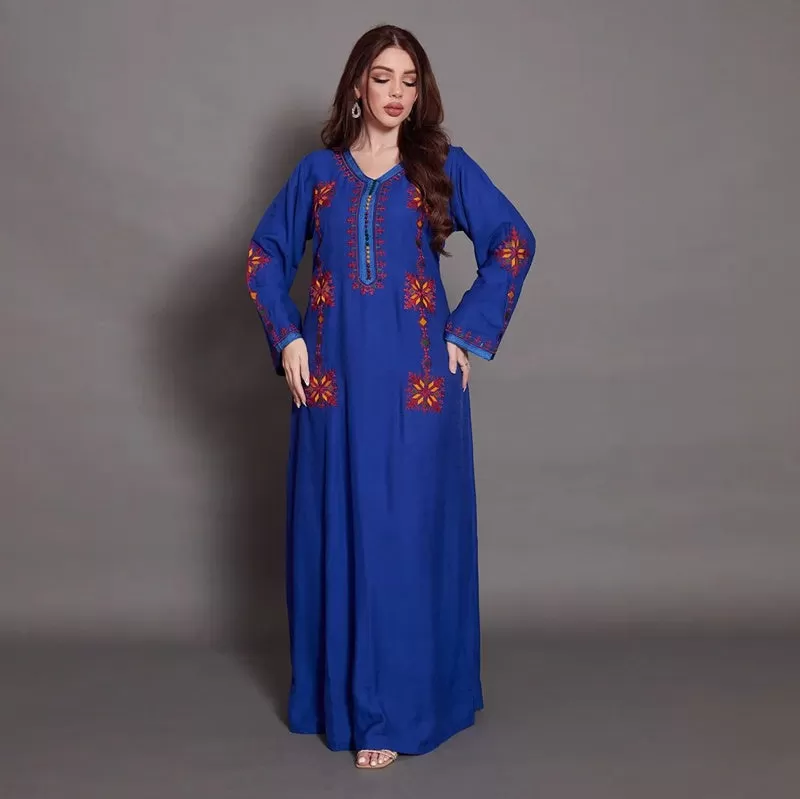 Casual Party Wear Embroidery Women Caftan Kaftan Abaya Dress