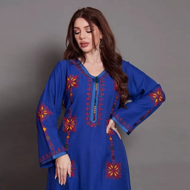 Casual Party Wear Embroidery Women Caftan Kaftan Abaya Dress