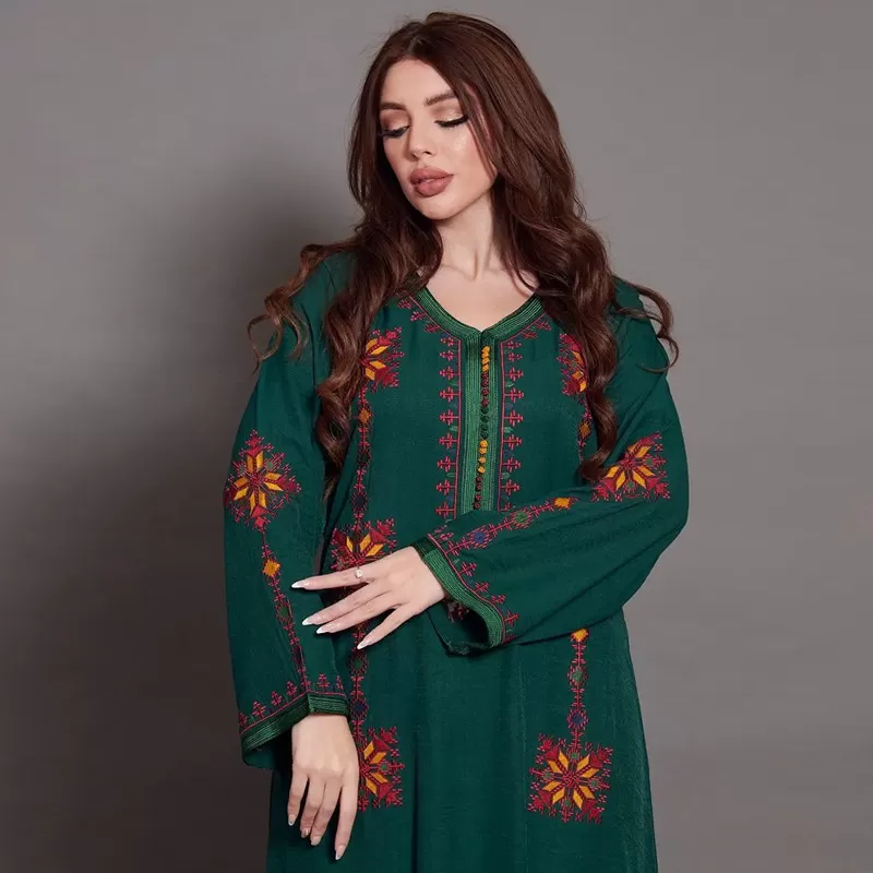 Casual Party Wear Embroidery Women Caftan Kaftan Abaya Dress