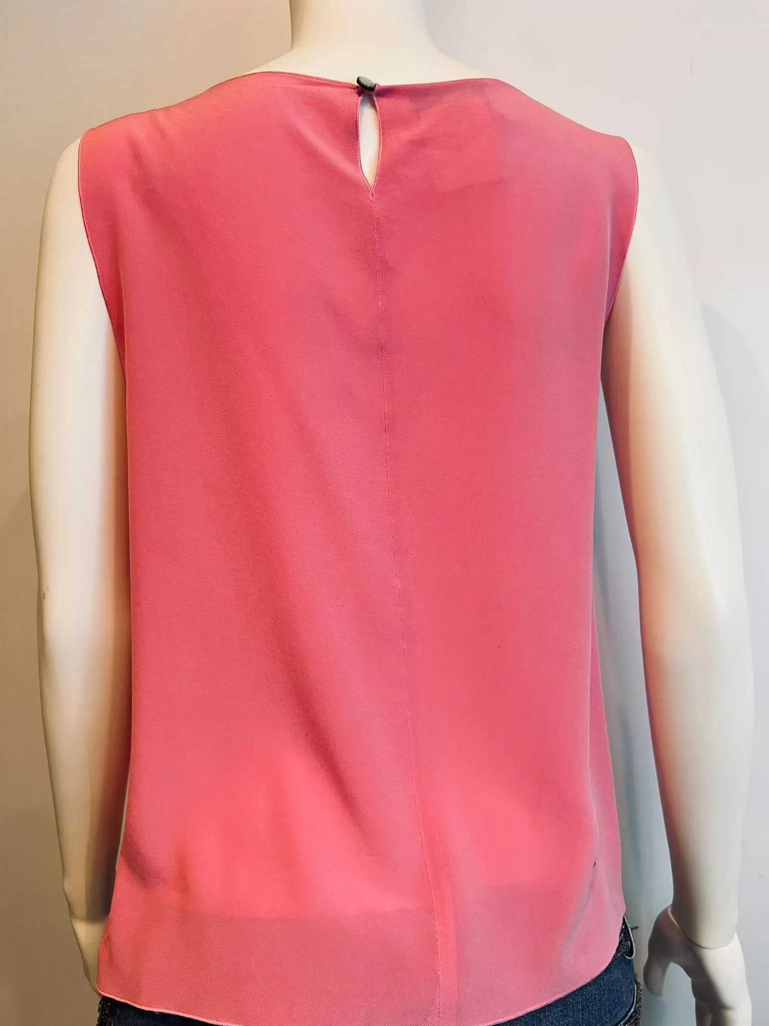 Chanel 01C 2001 Cruise Pink Silk Shell Blouse FR 42 US 8/10