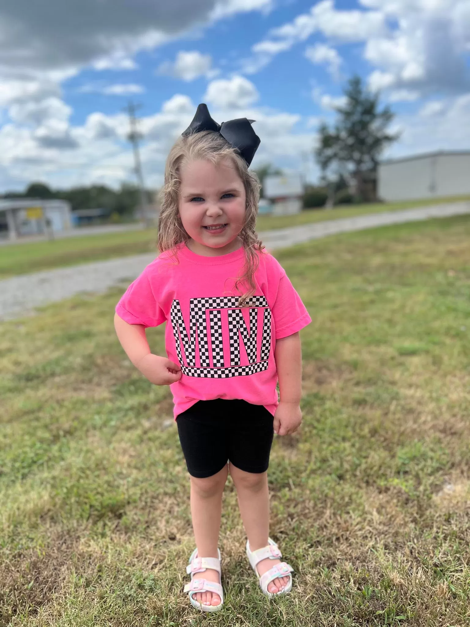 Checkered Mini Youth Pink Tee