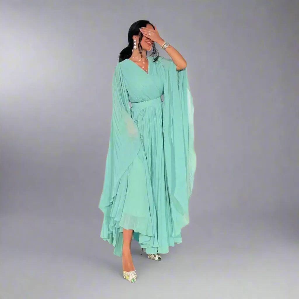 Chiffon Pleated Abaya Dress