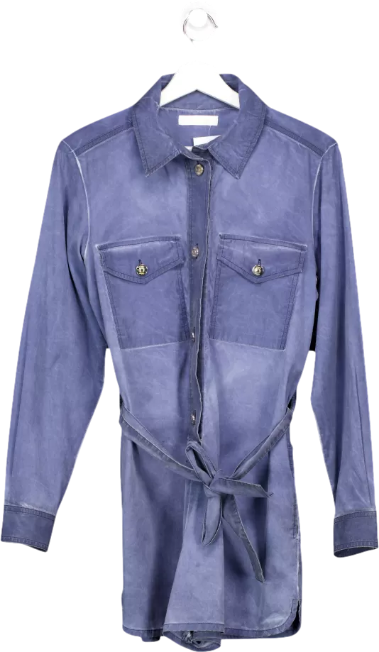 CHLOE Blue  Chambray Denim Belted Playsuit Fr38 UK 10