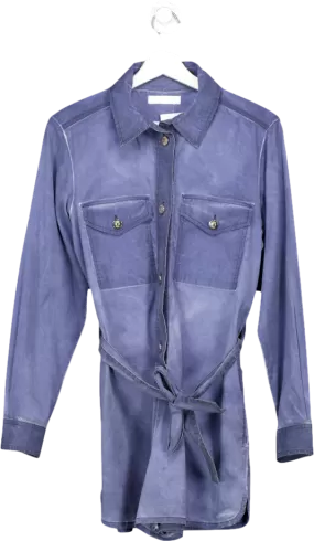 CHLOE Blue  Chambray Denim Belted Playsuit Fr38 UK 10