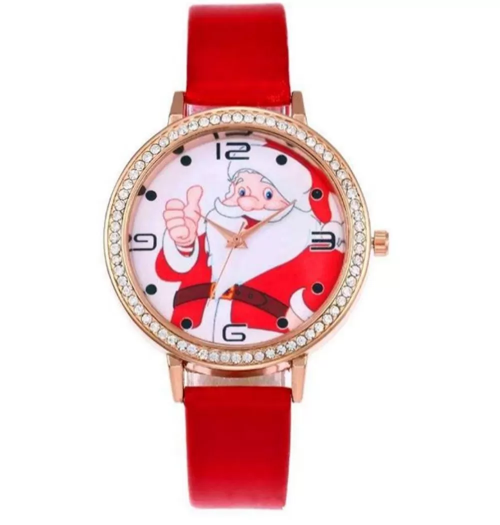 Christmas Dial PU Leather Women Watch