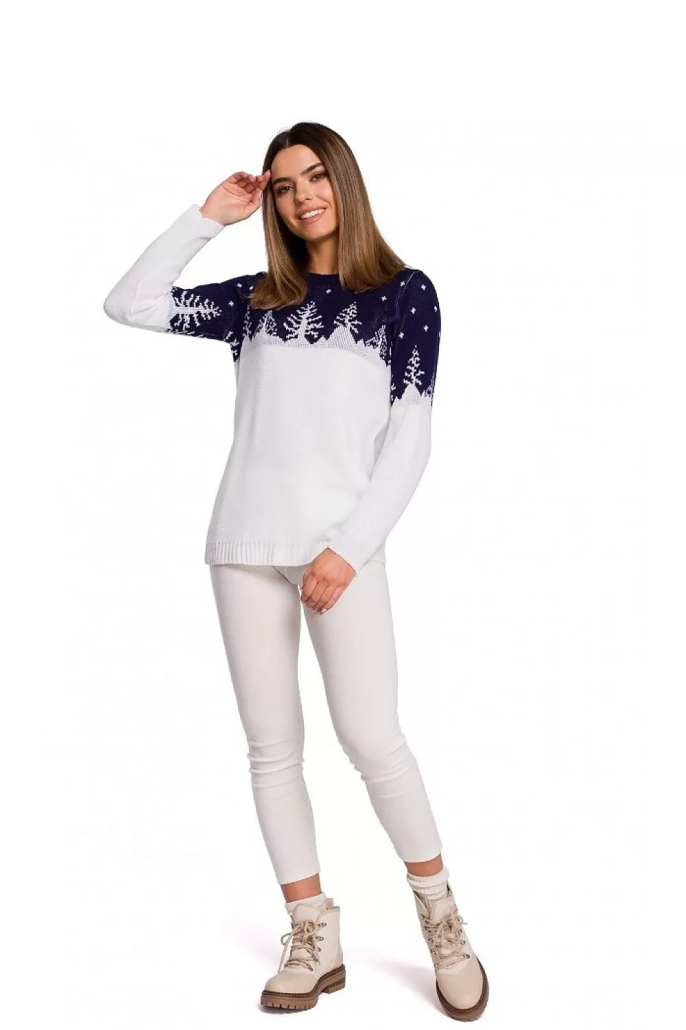 Christmas Sweater White/Navy