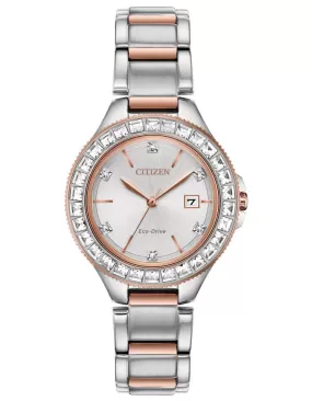 Citizen Ladies Eco-Drive Silhouette Watch - Crystals - Rose-Gold & Stainless