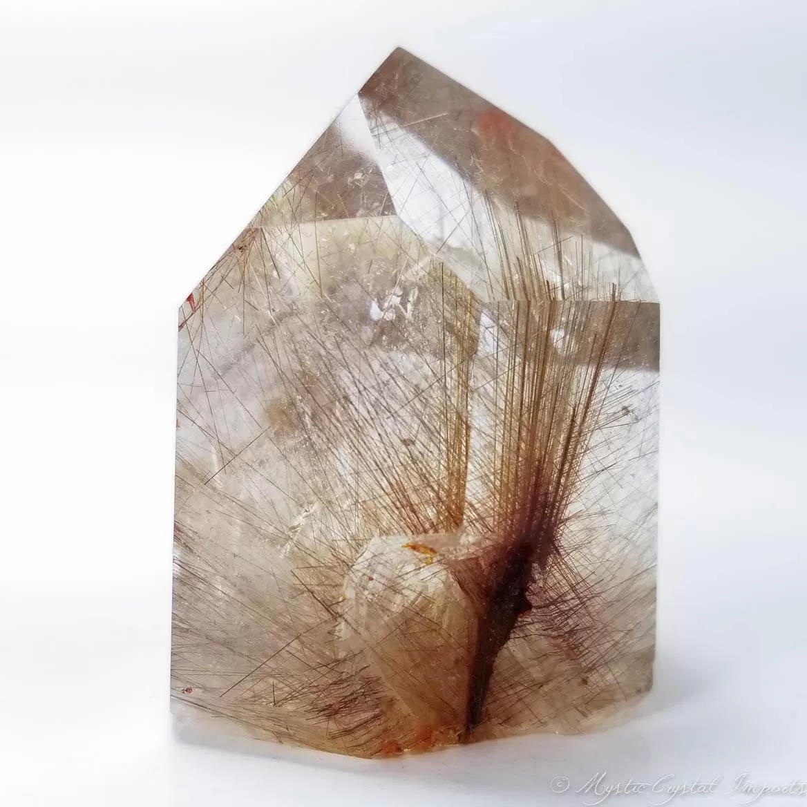 Clear Copper Rutilated Quartz Crystal Point