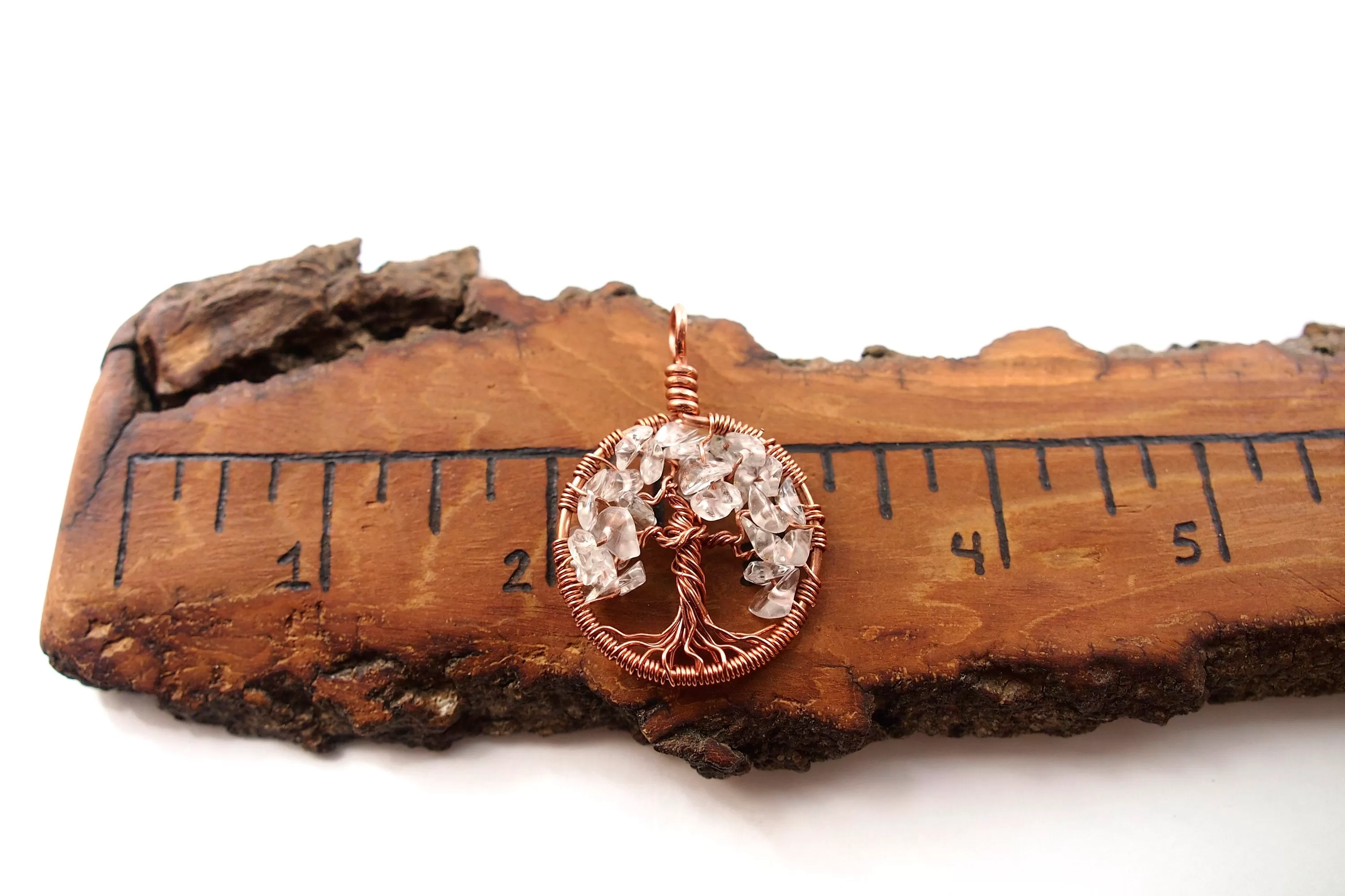 Clear Quartz Tree of Life Pendant